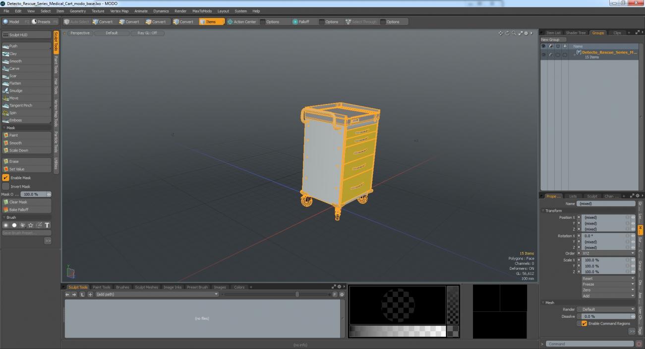 Detecto Rescue Series Medical Cart 3D model