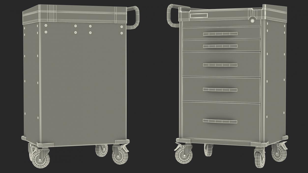 Detecto Rescue Series Medical Cart 3D model