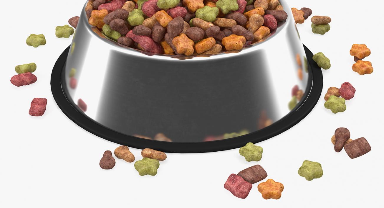 3D Dry Pet Food Stainless Steel Bowl model