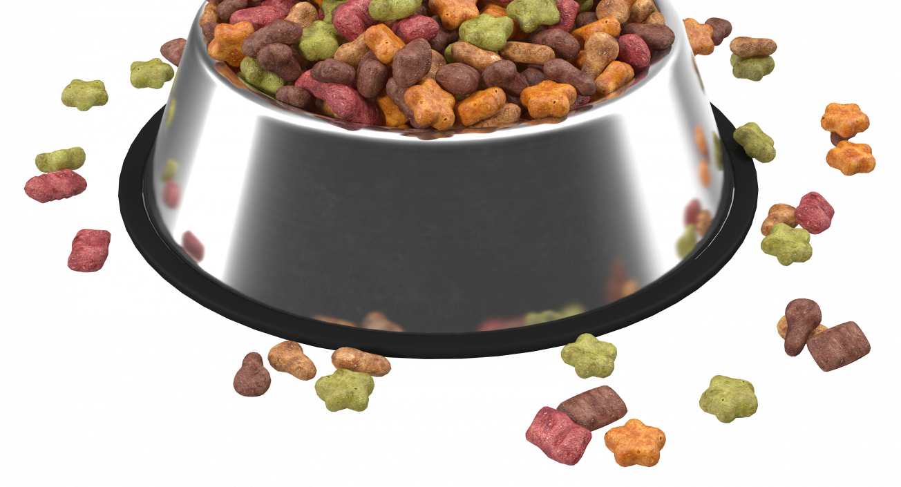 3D Dry Pet Food Stainless Steel Bowl model