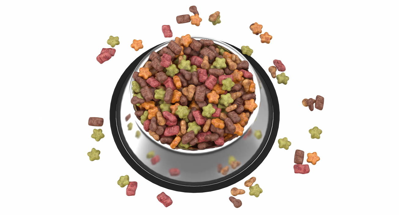 3D Dry Pet Food Stainless Steel Bowl model