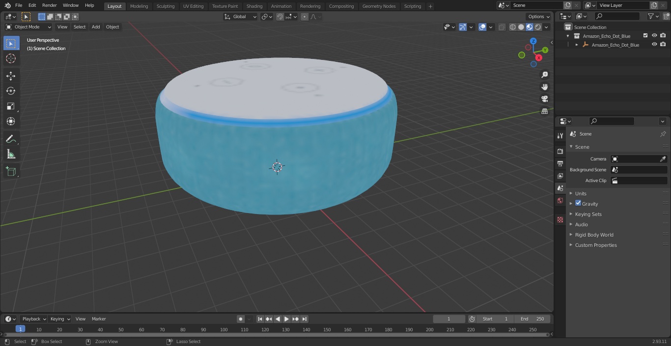 3D model Amazon Echo Dot Blue