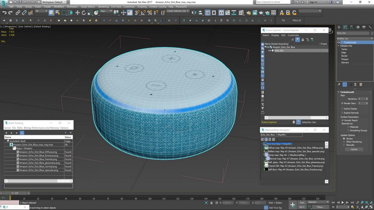 3D model Amazon Echo Dot Blue