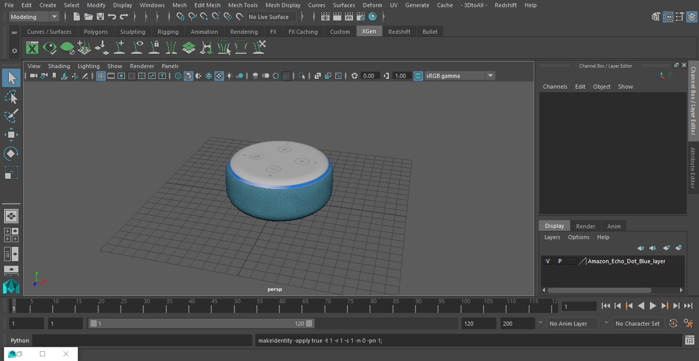 3D model Amazon Echo Dot Blue