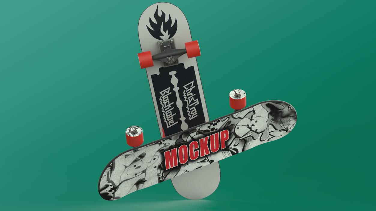 Mockup Classic Skateboards Collection 3 3D model