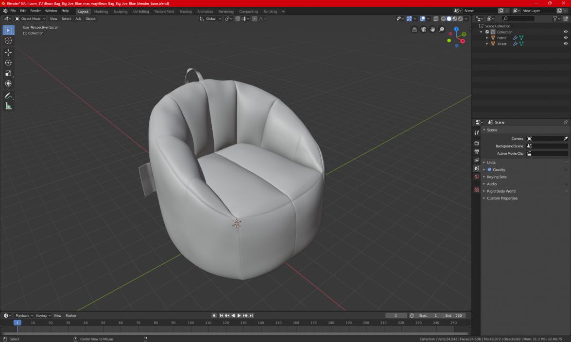 3D model Sofa Sack Beige