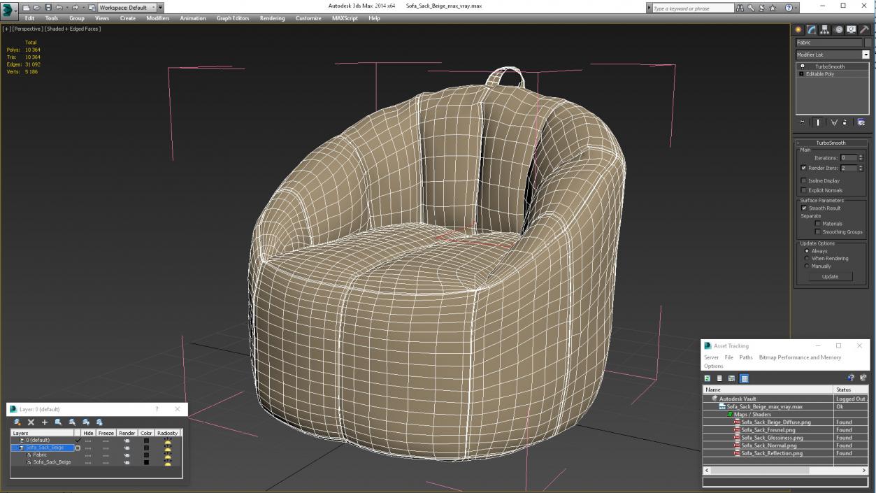 3D model Sofa Sack Beige