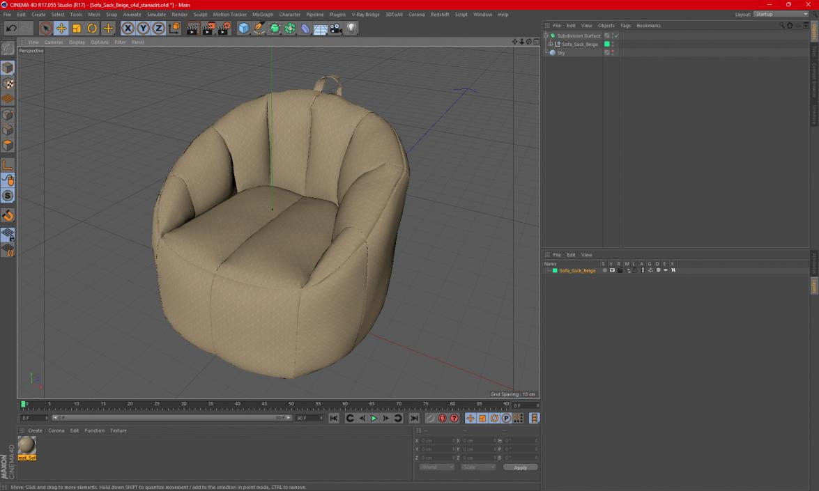 3D model Sofa Sack Beige