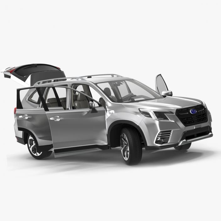 Subaru Forester 2022 White Rigged for Cinema 4D 3D