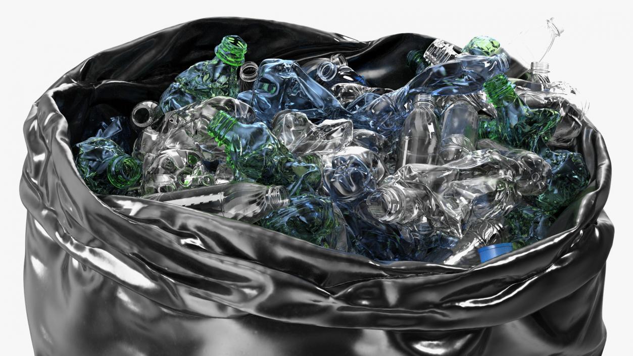 3D Trash Bag Full of Plastic Bottles model