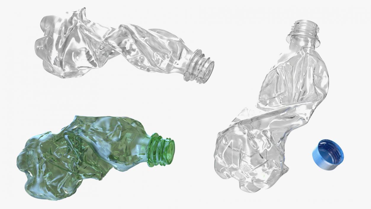 3D Trash Bag Full of Plastic Bottles model