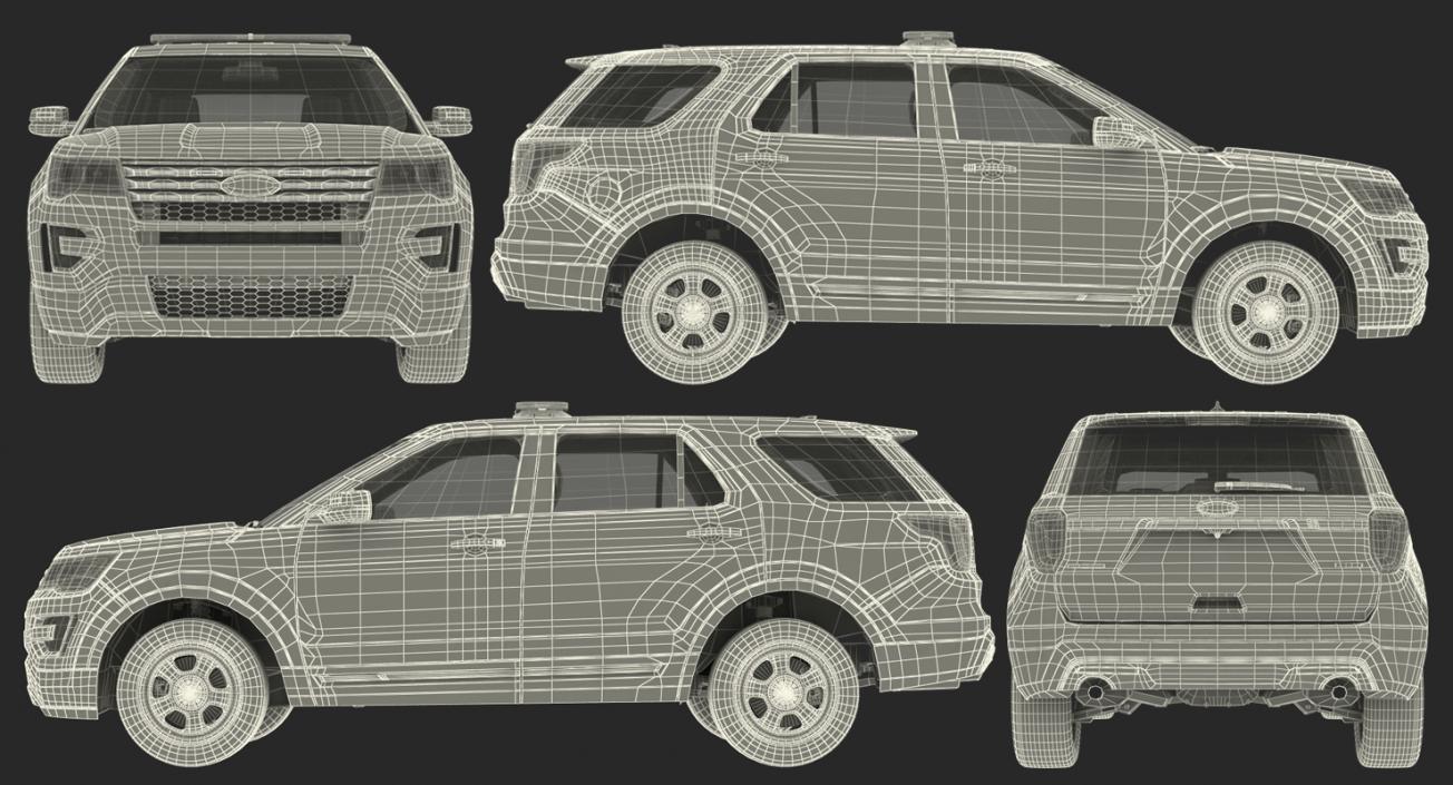 Ford Police Interceptor Unit 2016 Simple Interior 3D model