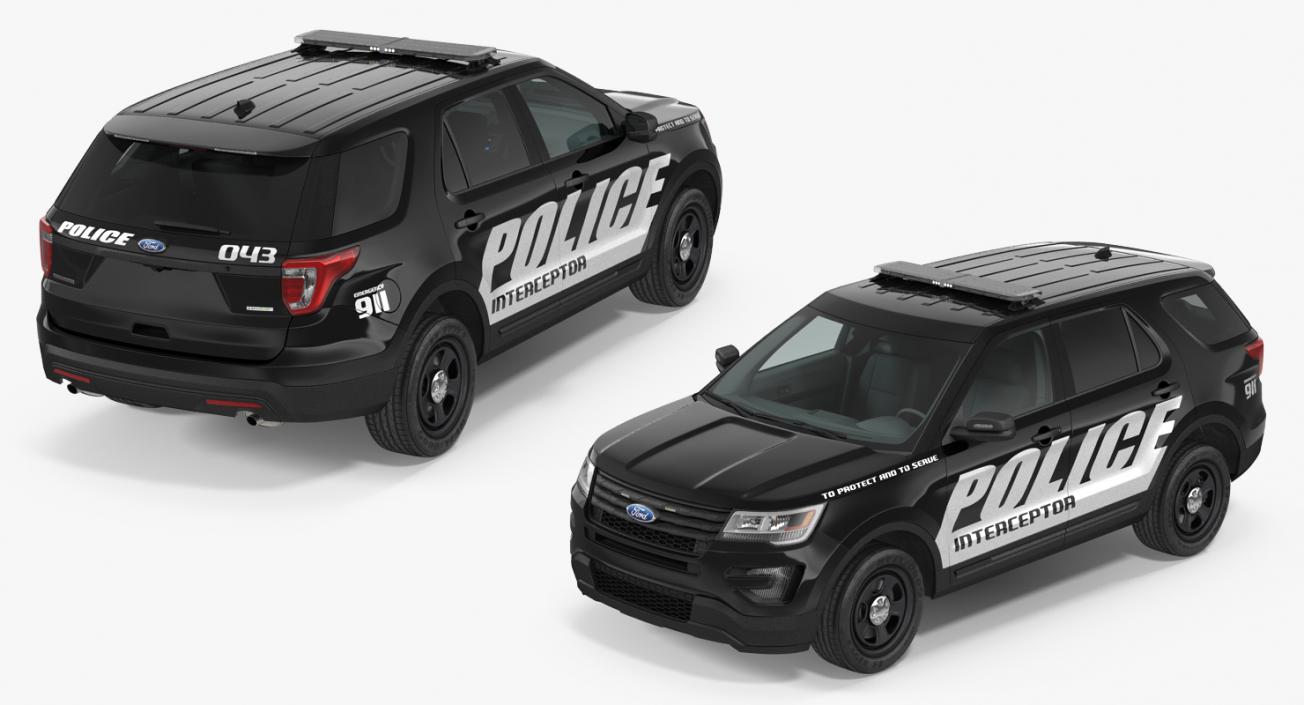 Ford Police Interceptor Unit 2016 Simple Interior 3D model