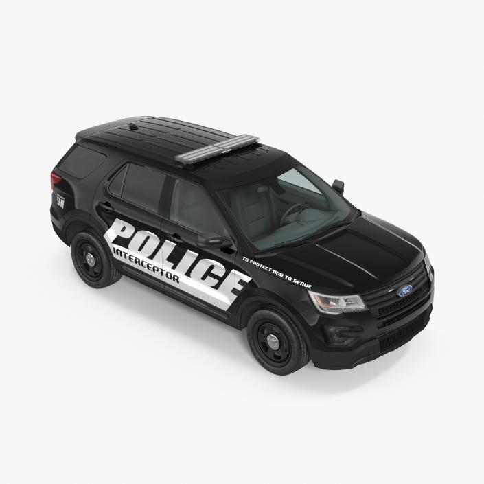 Ford Police Interceptor Unit 2016 Simple Interior 3D model