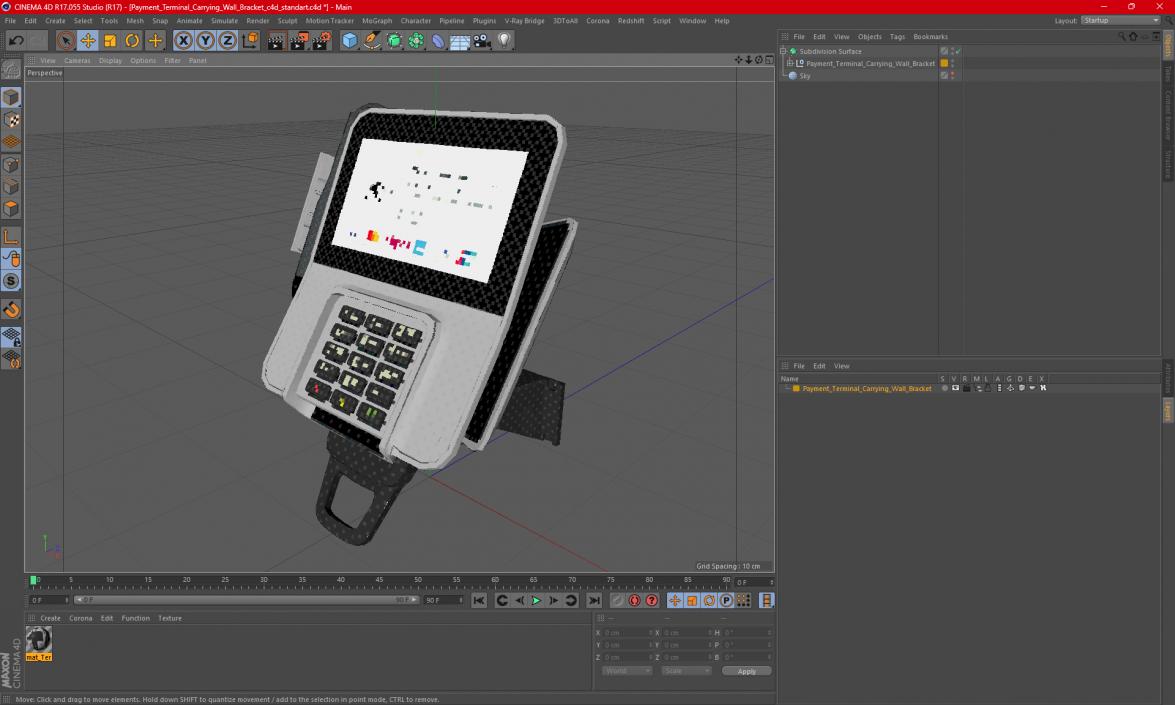 3D Payment Terminal Carrying Wall Bracket model
