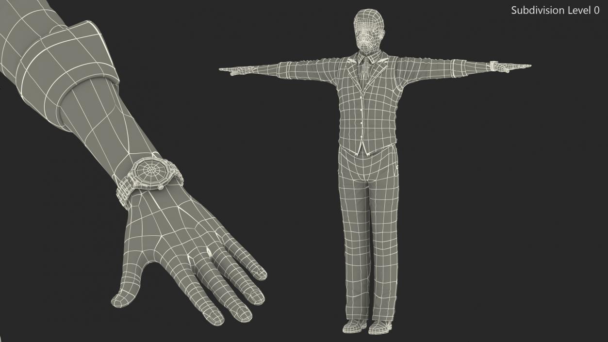 3D model Elderly Man Casual Wear T Pose