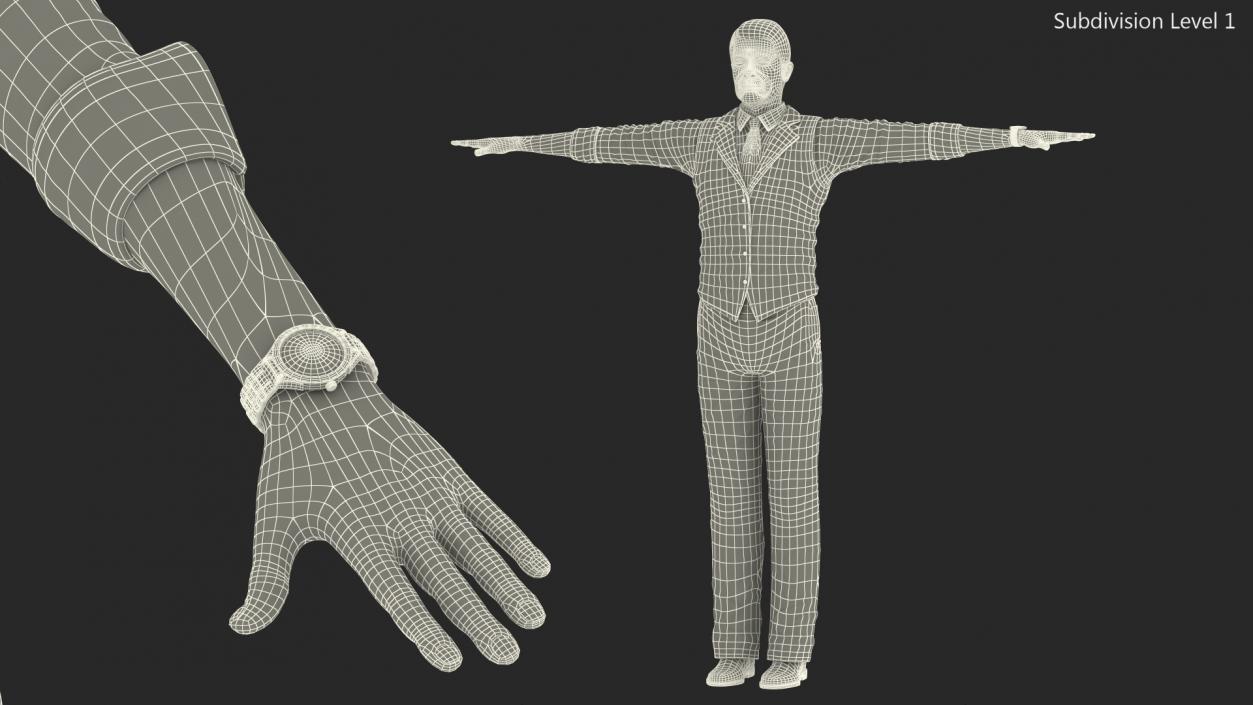 3D model Elderly Man Casual Wear T Pose