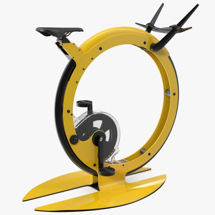 Exercise Bike Yellow Rigged 3D