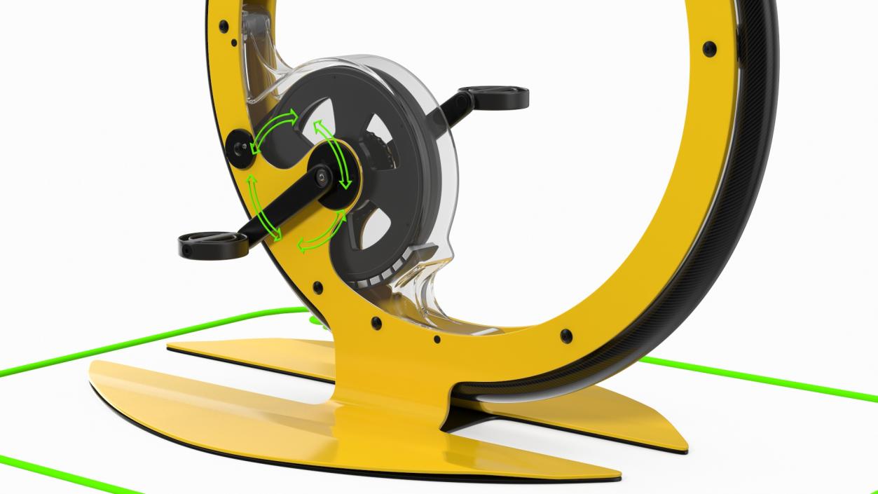 Exercise Bike Yellow Rigged 3D