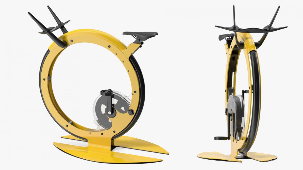 Exercise Bike Yellow Rigged 3D