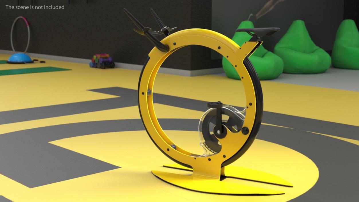 Exercise Bike Yellow Rigged 3D