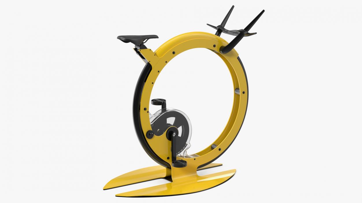 Exercise Bike Yellow Rigged 3D