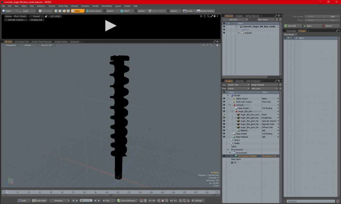 Concrete Auger Bit New 3D