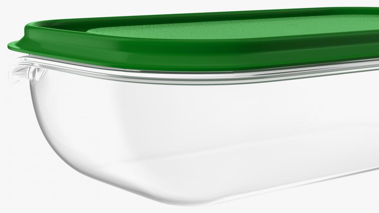 Small Rectangular Plastic Food Container with Lid 3D model