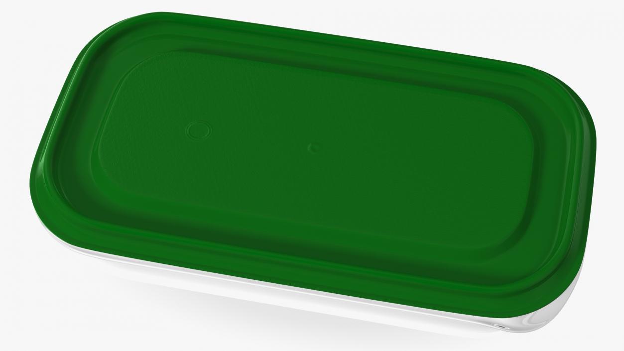 Small Rectangular Plastic Food Container with Lid 3D model