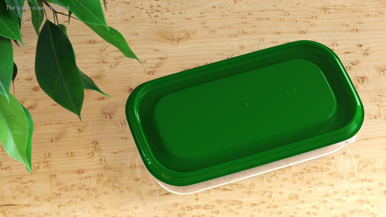 Small Rectangular Plastic Food Container with Lid 3D model