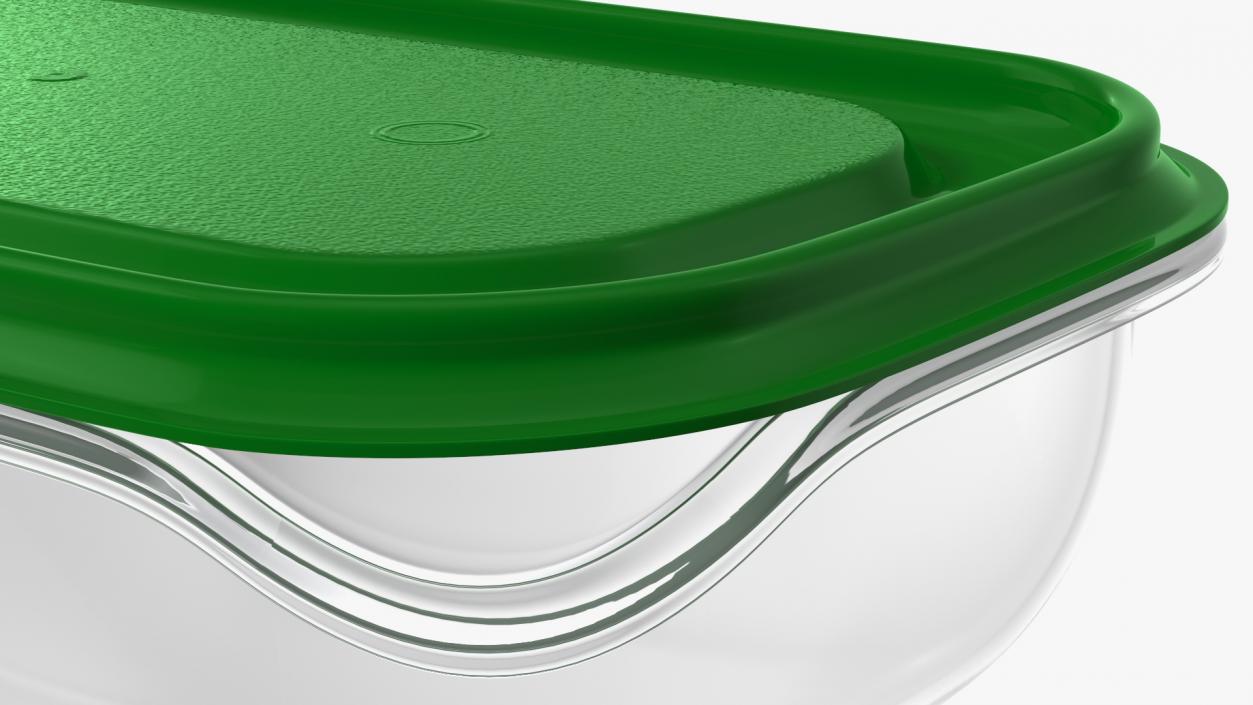 Small Rectangular Plastic Food Container with Lid 3D model