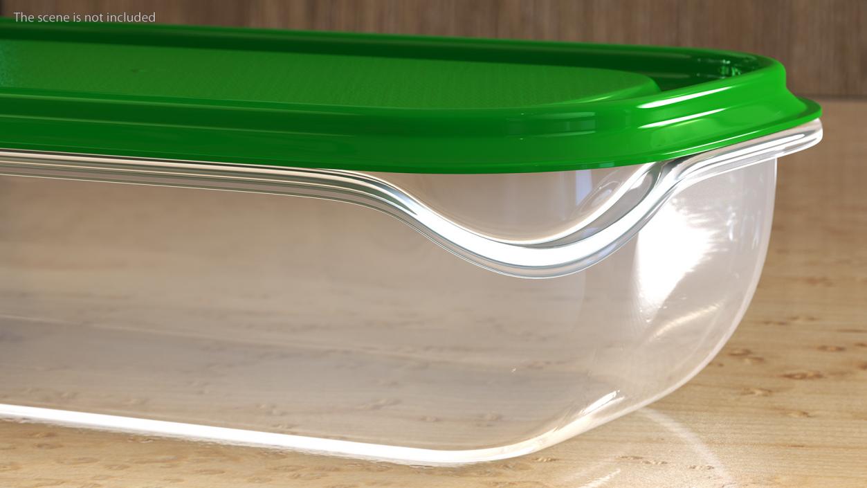 Small Rectangular Plastic Food Container with Lid 3D model