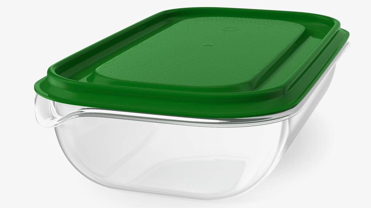 Small Rectangular Plastic Food Container with Lid 3D model