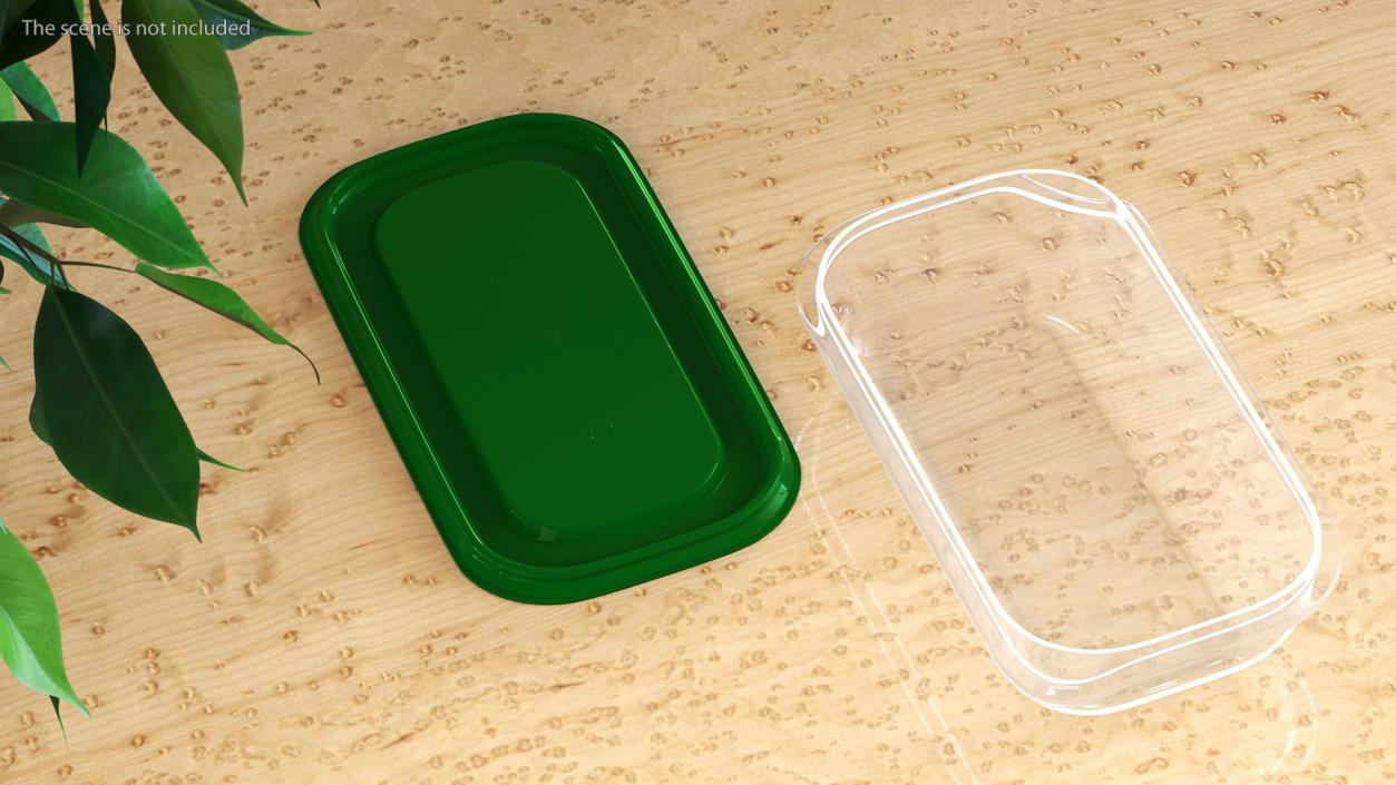 Small Rectangular Plastic Food Container with Lid 3D model