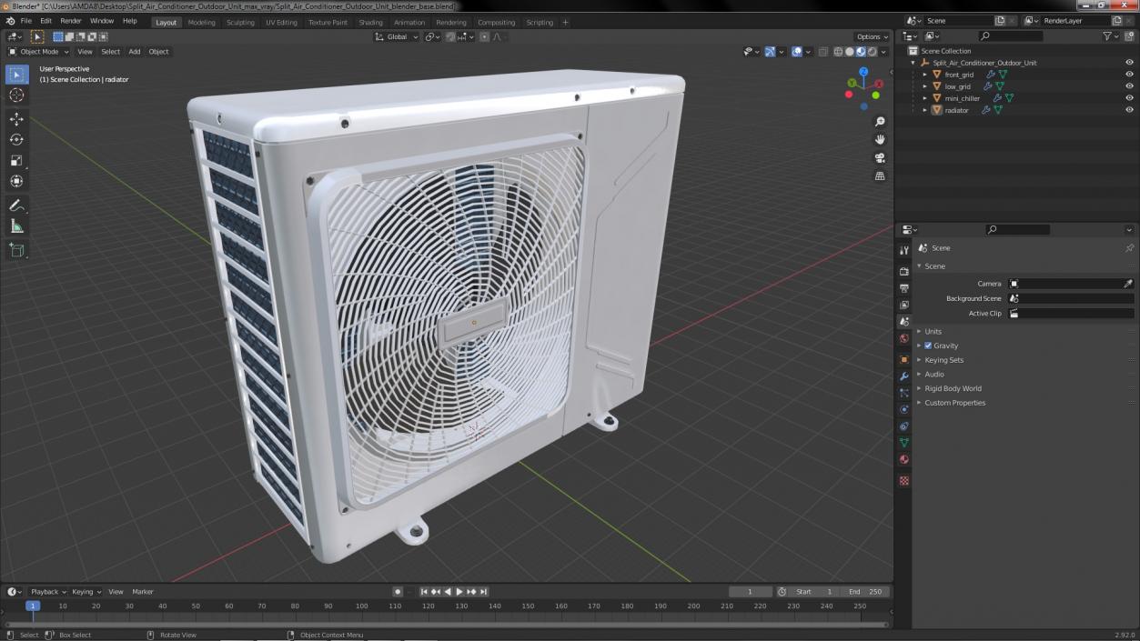 Split Air Conditioner Outdoor Unit 3D model