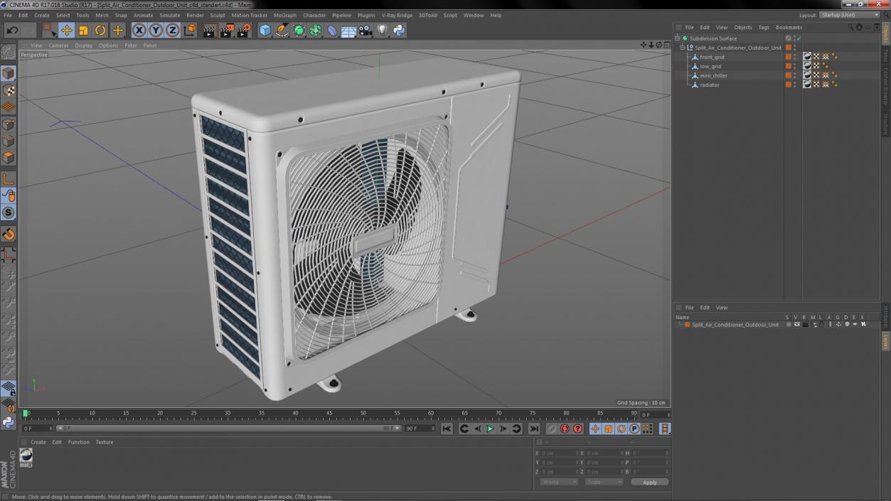 Split Air Conditioner Outdoor Unit 3D model