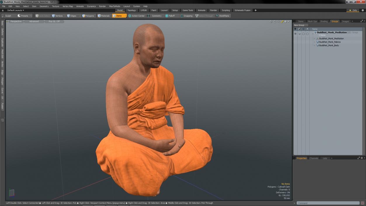 Buddhist Monk Meditation 3D model