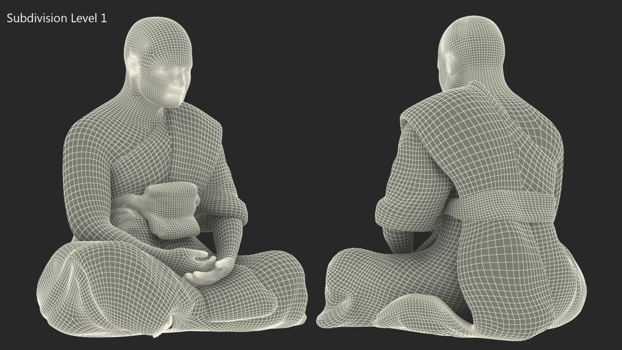 Buddhist Monk Meditation 3D model