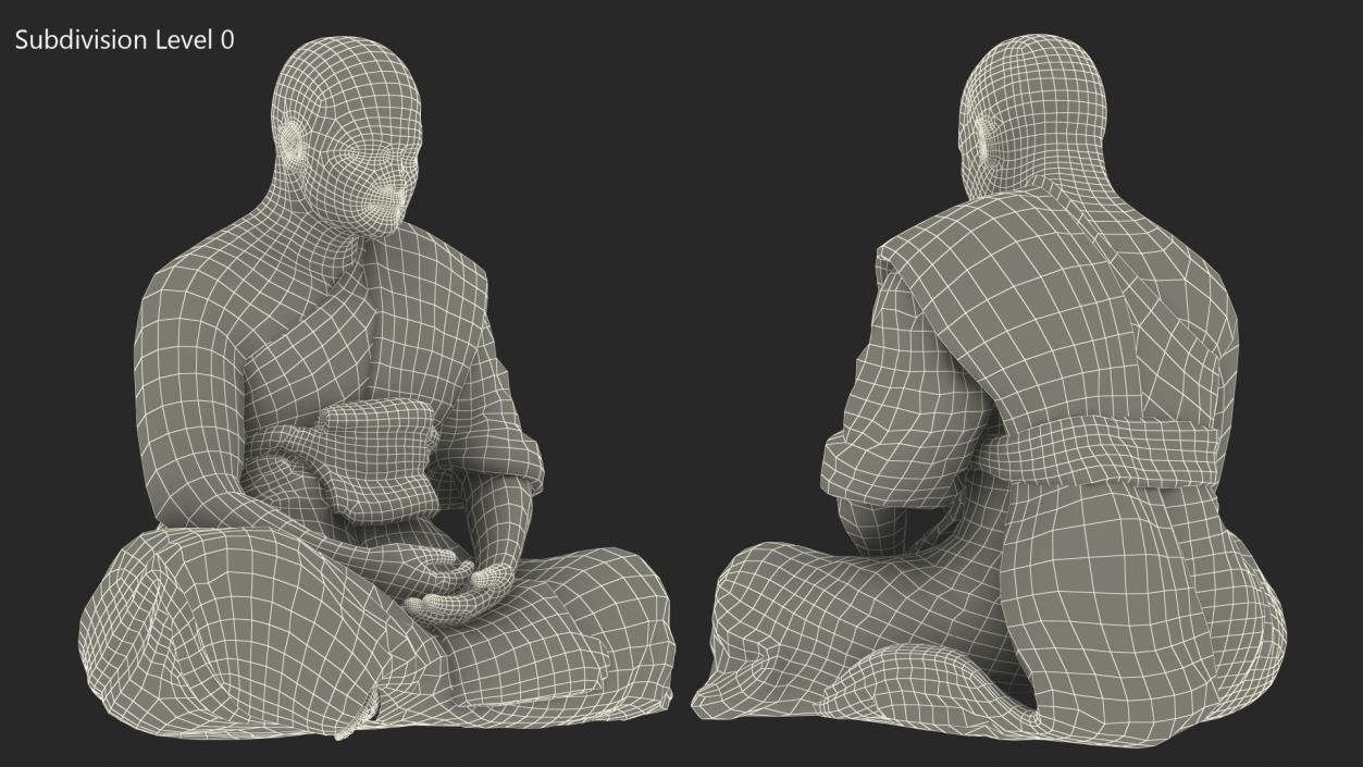 Buddhist Monk Meditation 3D model