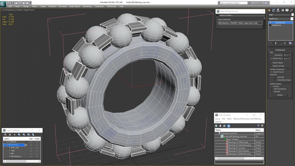 Inside Ball Bearing 3D model