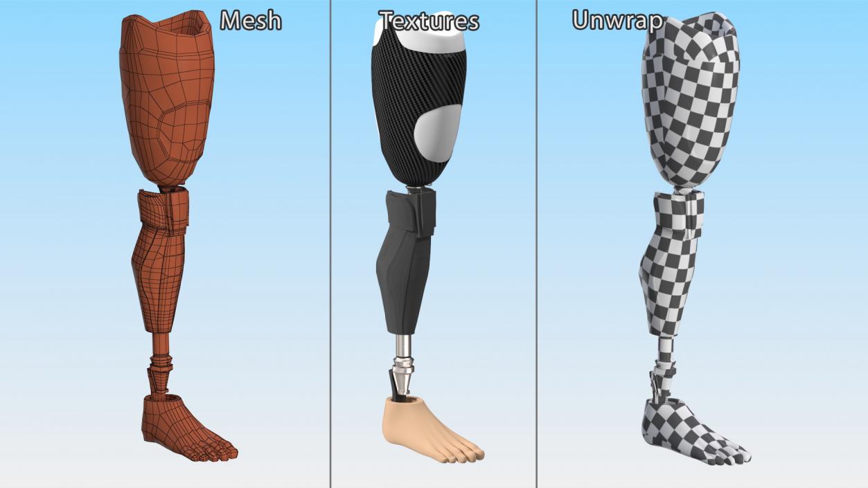 3D model Above Knee Prosthetic Leg