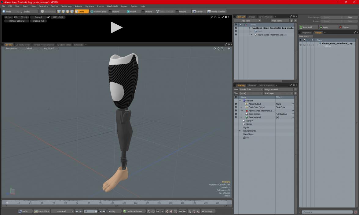 3D model Above Knee Prosthetic Leg