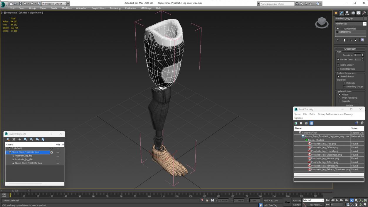 3D model Above Knee Prosthetic Leg