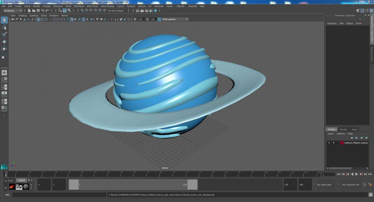 3D Cartoon Planet Uranus