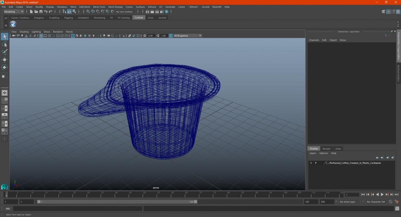 3D model Portioned Coffee Creamer in Plastic Container