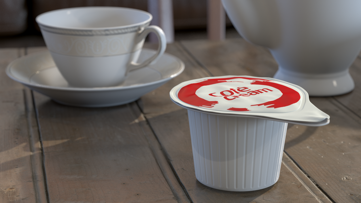 3D model Portioned Coffee Creamer in Plastic Container