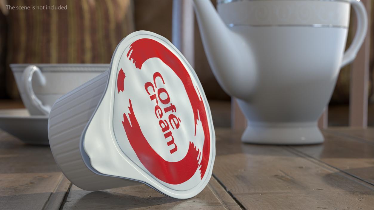 3D model Portioned Coffee Creamer in Plastic Container