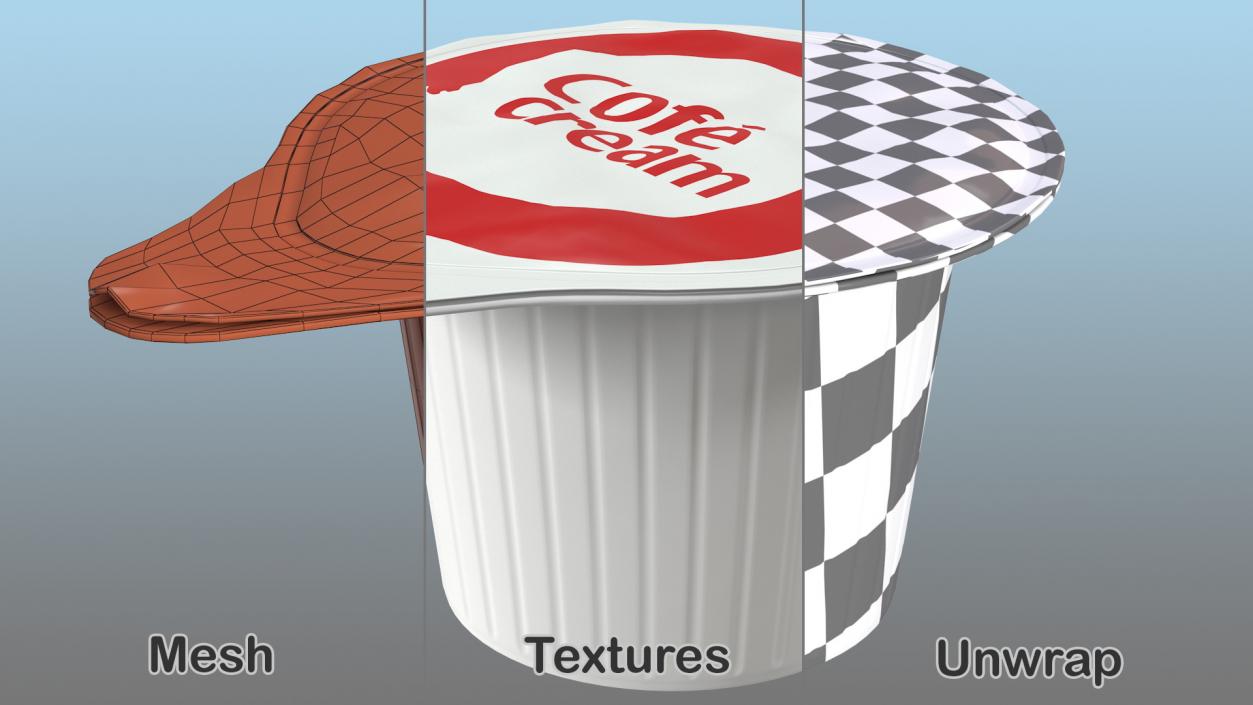 3D model Portioned Coffee Creamer in Plastic Container