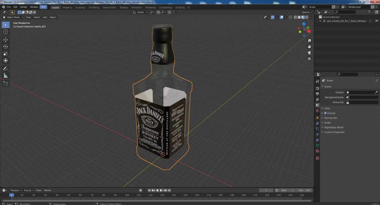 3D model Jack Daniels Old No 7 Black Whiskey