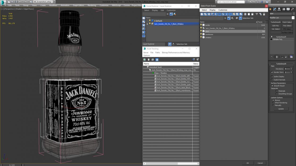 3D model Jack Daniels Old No 7 Black Whiskey